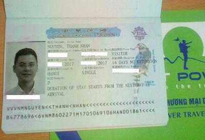 Chúc mừng anh Nguyễn Thanh Nhân đã có visa du lịch Đài Loan